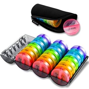 Monthly Pill Organizer 2 Times A Day,One Month Pill Box AM PM,Daily Pill Cases